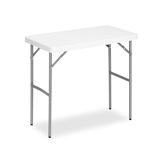 2.7ft Rectangular Folding Table, Portable HDPE Utility Table for Outdoor