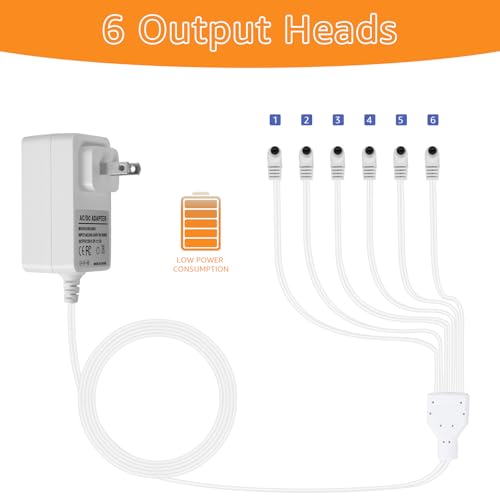 AC/DC 4.5V Power Adapter Compatible with Lemax Lighted Accessory 74707 74295 84428 94565 94566 94527 94563 94564 64517 44241 Fits for Christmas Micro Lighting Building Decoration (with 6 Output)