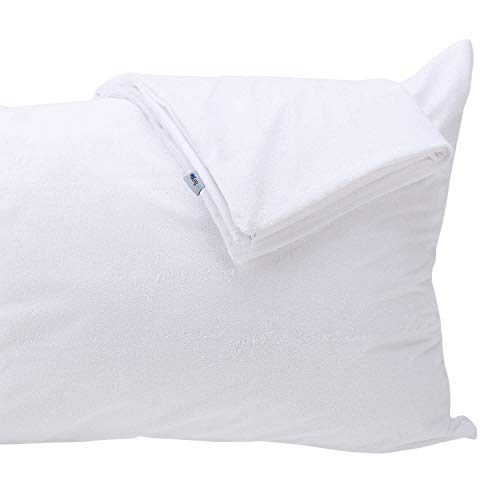 Waterproof Pillow Protectors, Zippered Bamboo Terry, Standard 20x26, 2 Pack