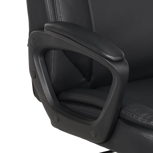 Mid-Back Office Desk Chair - Padded PU Leather Executive Computer Chair