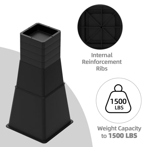 Heavy Duty Adjustable Bed Risers - Elevate Furniture by 12 Inches