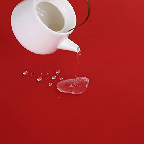 FOLINS&HOME Red Rectangle Tablecloth 90 x 132 Inch Waterproof Heavyweight Polyester