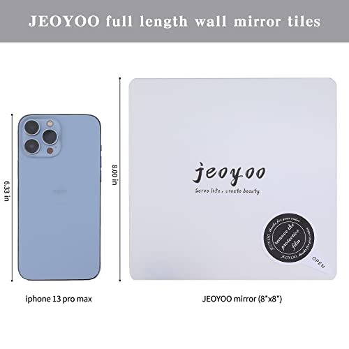 Shatterproof Acrylic Wall Mirror Tiles - 8x8 Inch Self-Adhesive Set of 4