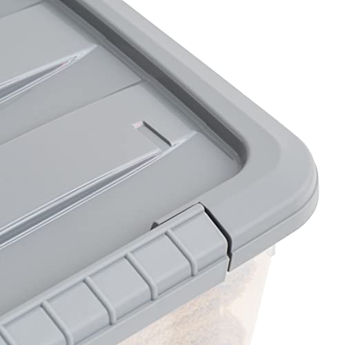 12-Quart Plastic Storage Containers with Latching Lids Set of 6