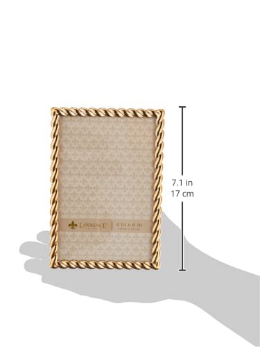 4x6 Decorative Gold Metal Rope Picture Frame - Wall & Tabletop Display