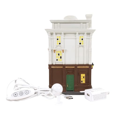 Lighted Christmas Village House Decor - Hand-Painted Porcelain (8.25 Inch)