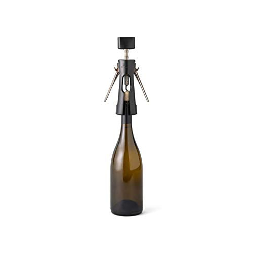 Rabbit Wing Corkscrew with Non-Stick Spiral & Bottle Opener - Black