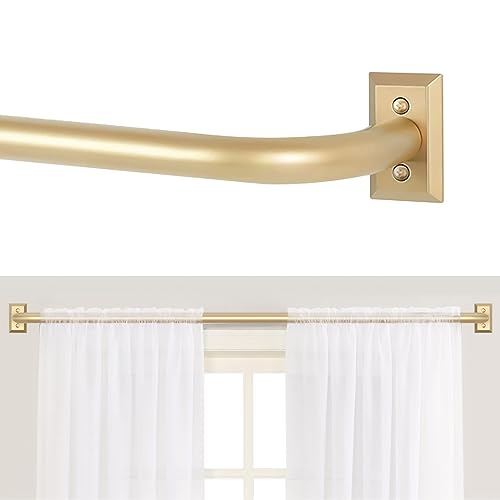 Wrap Around Blackout Curtain Rod - 1" Heavy Duty Adjustable 66-120", Gold