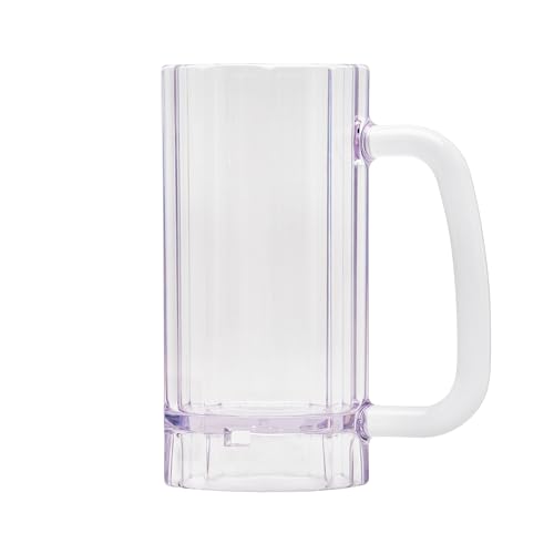 16 oz Shatterproof Plastic Beer Mugs, Commercial Grade Stein - Set of 4