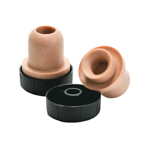 19.5mm Synthetic Bar Top Pourer Corks with Black Cap - Pack of 12 for Oils & Vinegars