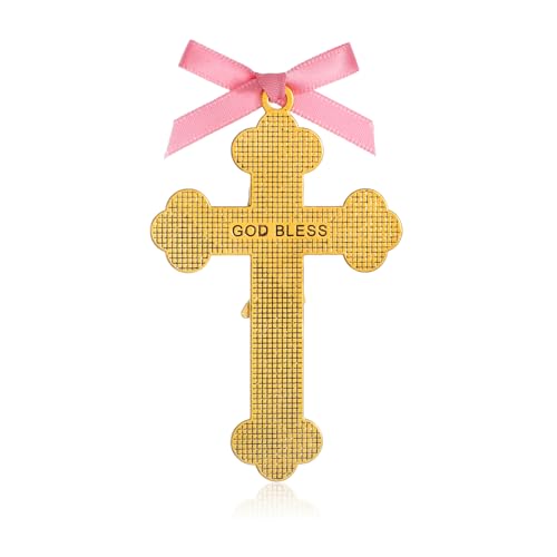 Pink Enamel Baby Wall Cross - Baptism and Christening Gift for Girls