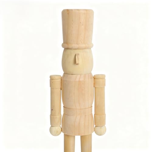 Unfinished Wooden Nutcracker Soldier 11.8" - DIY Paint Your Own Figurine