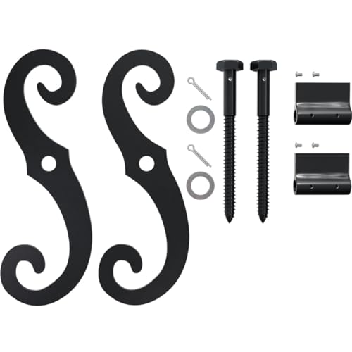 Stainless Steel S-Hook Shutter Holdback Kit - Black Powder Coated