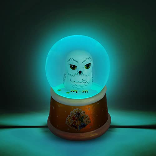 Owl Mini Snow Globe with Swirling Glitter and LED Light Display