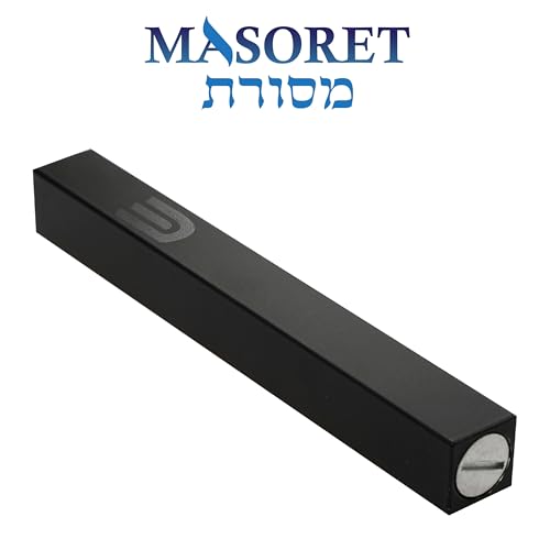 Modern Aluminum Mezuzah Case for Door - 5-Inch Black Matte Hebrew Scroll Holder
