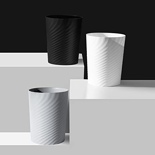 Small Plastic Trash Can Wastebasket 1.8 Gallon, White