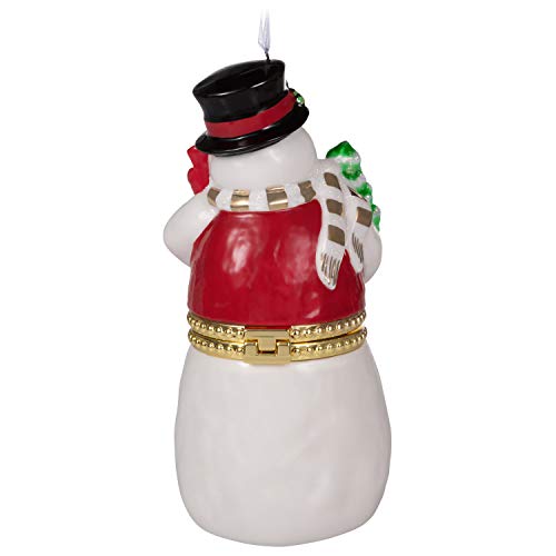 Hallmark Keepsake 2019 Snowman Limoges Ornament with Hidden Storage