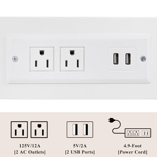 3-Tier Narrow Bedside Table with Charging Station and USB Ports