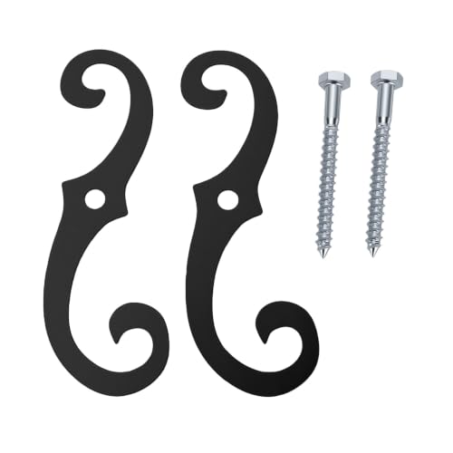 6.3-Inch S-Style Shutter Dogs - Black Iron Exterior Shutter Holders
