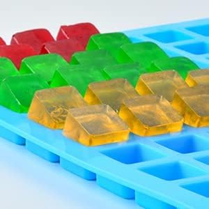Skiennix Square Silicone Candy Molds - Mini Molds for Hard Candy, Chocolate, Gummy & More (Set of 2)