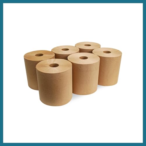 100% Recycled Hardwound Paper Towel Rolls, Brown, 800 ft (6 Pack)