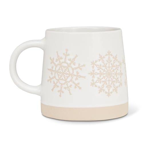 Abbott Collection Wide Base Snowflake Mug 14oz Winter Coffee Tea Cup