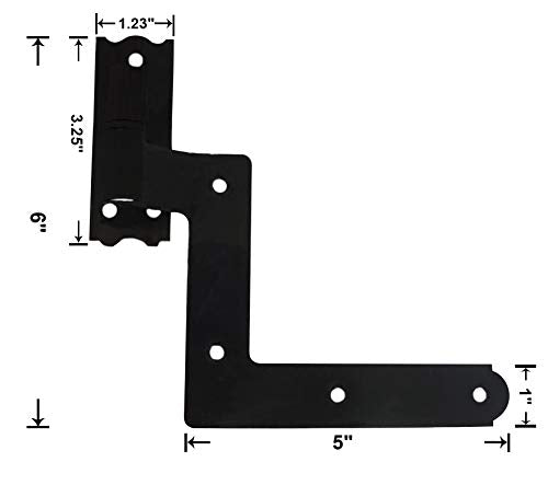 Steel Blind Shutter Hinges, 1-1/16" Offset, Powder Coated Black, 4-Pack