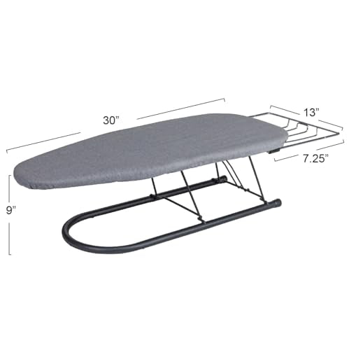 Compact Tabletop Ironing Board with Iron Rest and Door Hook, 30-Inch