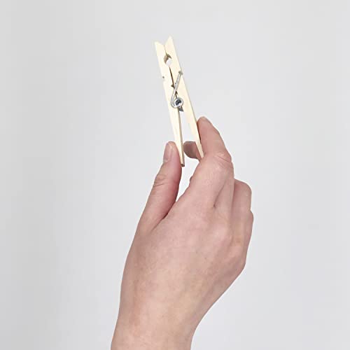 Heavy-Duty Wooden Clothespins with Rust-Resistant Spring, 50-Pack