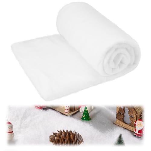 Artificial Christmas Snow Blanket Roll (3 x 8 Ft) - Soft White Holiday Decor