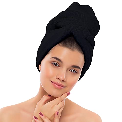 Eurow Microfiber Salon Towels 16x29 Inches Pack of 10 Black - Bleachproof & Ultra Absorbent
