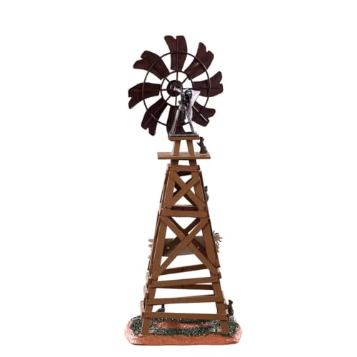 Spooky Town Dilapidated Windmill Table Accent for Halloween Village 10 Inch