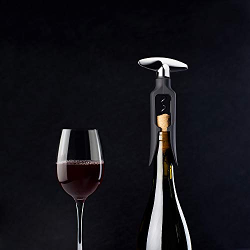 TRUE Black Self Pulling Corkscrew Wine Opener - Easy Turn Bar & Kitchen Tool