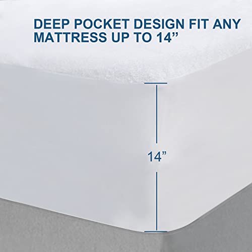 Moonsea Twin XL Waterproof Mattress Protector - Soft Cooling Viscose Terry