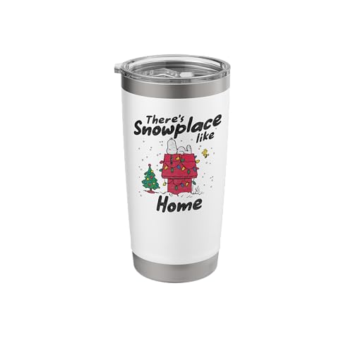 Peanuts Snoopy & Woodstock Snowy Christmas Tumbler 20 oz Stainless Steel White