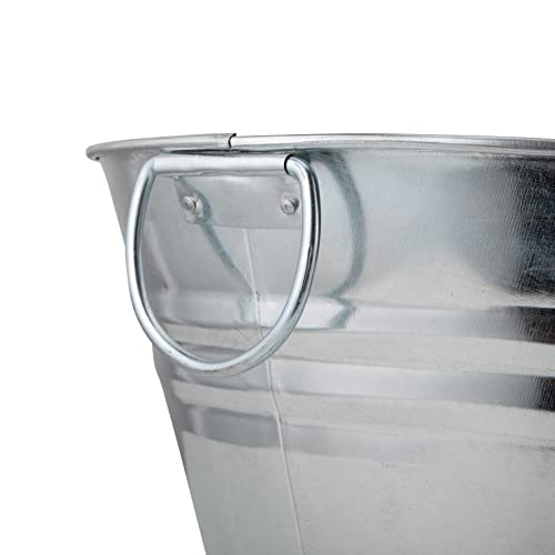 Katai 1 Pack Galvanized Steel Drinks Bucket - 5.5 Gallon Rustic Oval Cooler with Handles & Bottle Opener