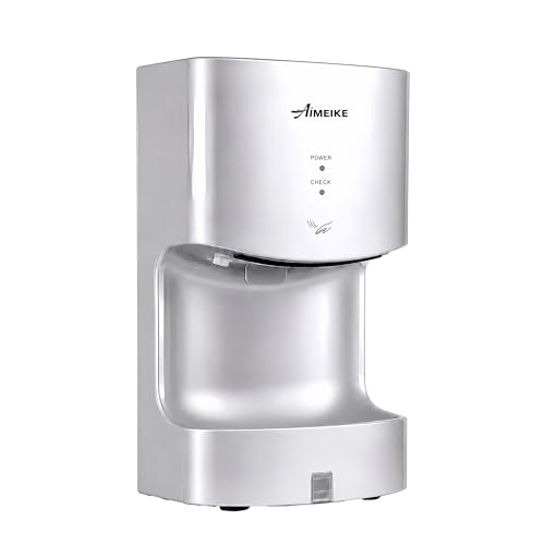 AIMEIKE Silver Commercial Hand Dryer with Drip Tray 110-130V 1300W Touchless
