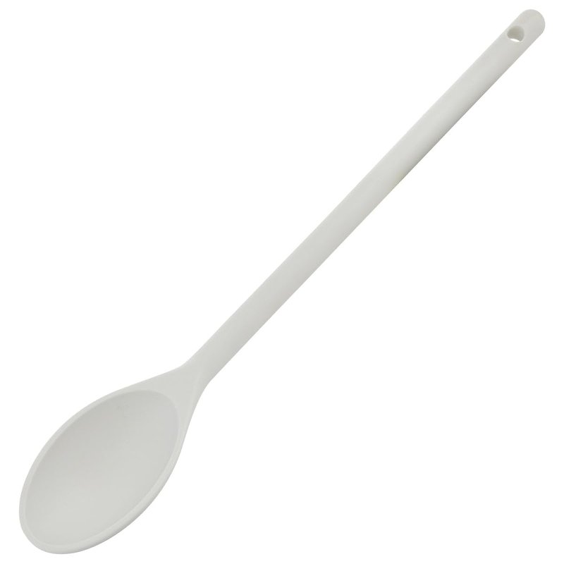 Winco 15" High-Heat Nylon Cooking Spoon For Temperatures up to 400°F, Off White