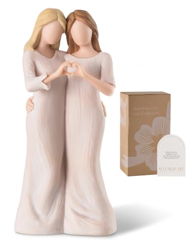 Sister Figurine Statue - 7.7" Hand-Painted Resin Best Friend Gift
