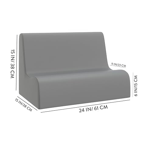 Small Foam Toddler Sofa - Water-Resistant Modular Kids Couch, Aqua