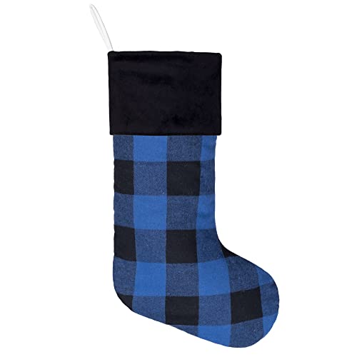 Blue & White 6 Pack Christmas Stockings Set 20" Large Fireplace Decorations