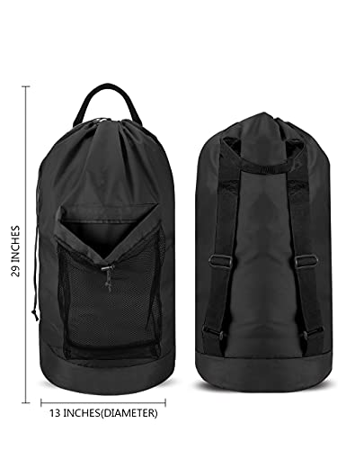 Dalykate Backpack Laundry Bag with Shoulder Straps and Mesh Pocket