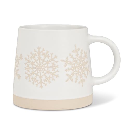 Abbott Collection Wide Base Snowflake Mug 14oz Winter Coffee Tea Cup
