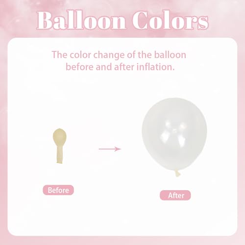 60pcs Pink and White Balloon Arch Kit for Wedding Birthday Baby Shower
