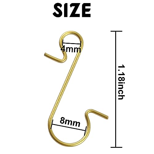 Christmas Ornament Hooks 300 Pack - Gold Metal Hangers for Tree Decorations