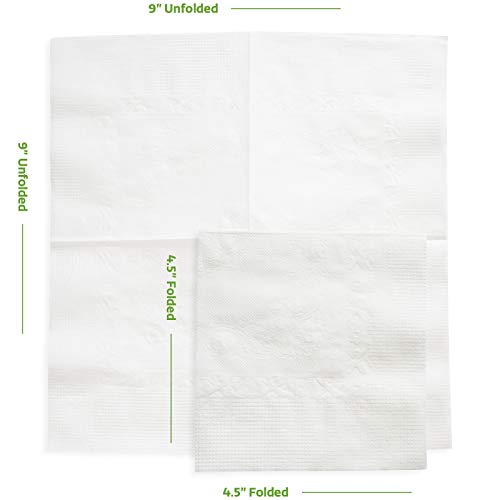 GUSTO 500 Count White Cocktail Napkins - 1-Ply Beverage Paper Towels for Bars & Parties