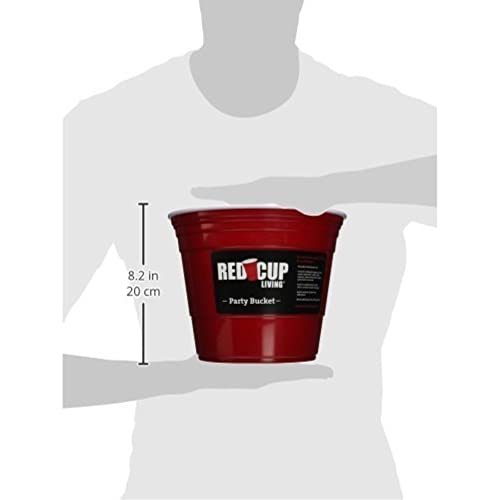 Red Cup Living Large 201 oz Insulated Party Ice Bucket - Durable Plastic Beverage Cooler for Parties & Bar