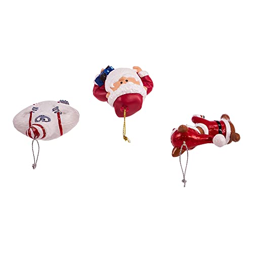 Kurt S. Adler Rudolph & Santa Blow Mold Christmas Ornaments 3-Piece Set
