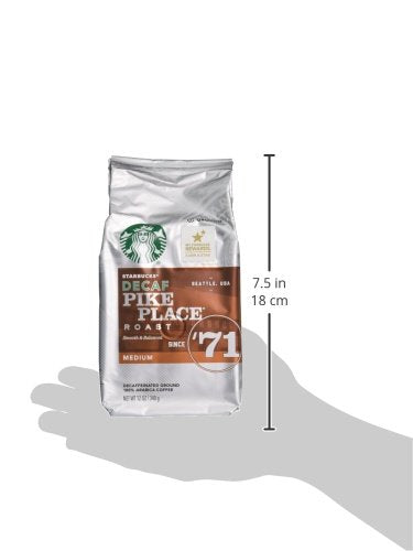 Starbucks Decaf Pike Place Roast - Ground Coffee, 12 oz Bag | Pack of 3 for Smooth Flavor