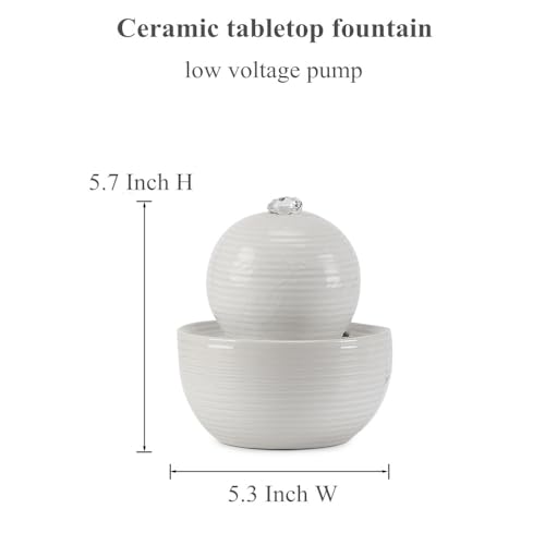 Mini Ceramic Tabletop Water Fountain - Indoor & Outdoor Waterfall Decor